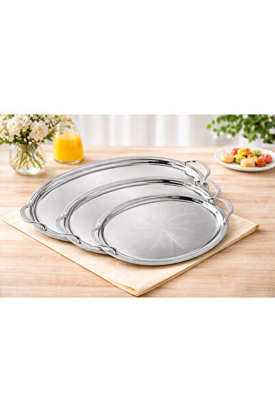 Dania 🌟 Luxury Oval Metal Serving Tray Set | Elegant Design for Stylish Hosp...