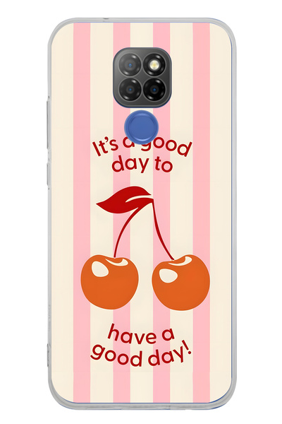 FLAMENKO حافظة هاتف شفافة بنمط الكرز متوافقة مع جهاز General Mobile GM 20