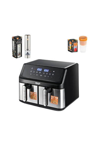 raf Friteuză cu Aer R.5382, 10L (5L+5L), Dublu Coș, Control Tactil + Râșniță ...