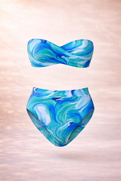 Urrenn 2026 New Season Padded Strapless High Waist Bikini Set - Beachwear wit...