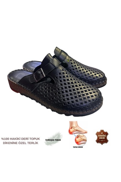 Cozi company Genuine Leather Closed-Front Orthopedic Slippers with Special De...