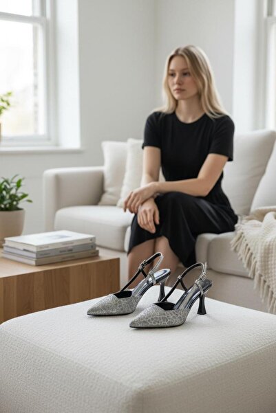 mustey Pantofi de damă cu toc tip șampanie, cu spatele deschis, potriviți pen...