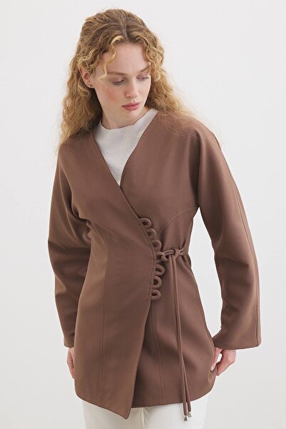 Hooopstore Mink Jacket with Tie Detail