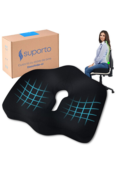 Suporto Pernă ortopedic cu suport pentru coccis, pentru scaun de birou sau ma...