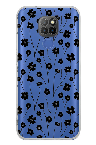 FLAMENKO حافظة هاتف شفافة بنمط زهرة سوداء متوافقة مع جهاز General Mobile GM 20