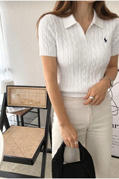 zere butik KISSA KOLLU GÖMLEK YAKA TRİKO BLUZ KAZAK