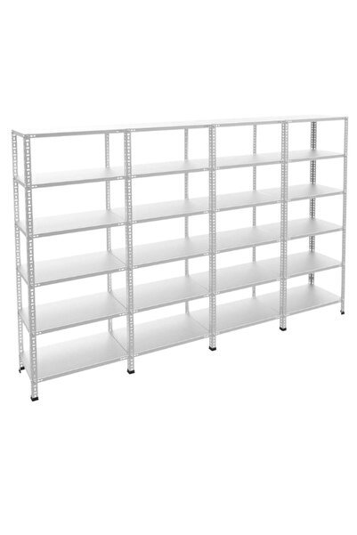 ALANRAF 5 Katlı 4'lü Galvaniz Çelik Raf - Depo, Arşiv, Kiler, Dosya, Market R...