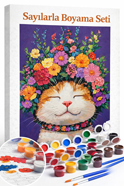 Aren Design Sayılarla Boyama Çerçeveli Hobi Seti Numaralı Tuval Fırça Boya Da...