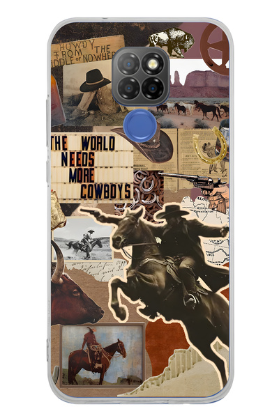 FLAMENKO حافظة هاتف شفافة بنمط كاوبوي ويسترن كولاج متوافقة مع جهاز General Mo...