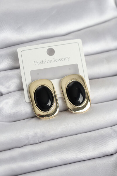 Skygo Ieg ™   Black Color Square Model Vintage Women's Earrings - Tj-Bkp11657...