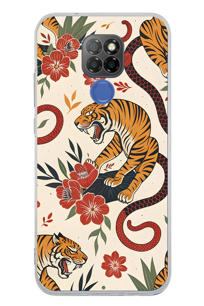 FLAMENKO حافظة هاتف شفافة بنمط نمط التايجر والثعبان متوافقة مع جهاز General M...