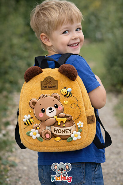KidHug [İSİM YAZDIR] İsimli Baskılı Hardaş Renkli Kız / Erkek Çocuk Çanta Çoc...