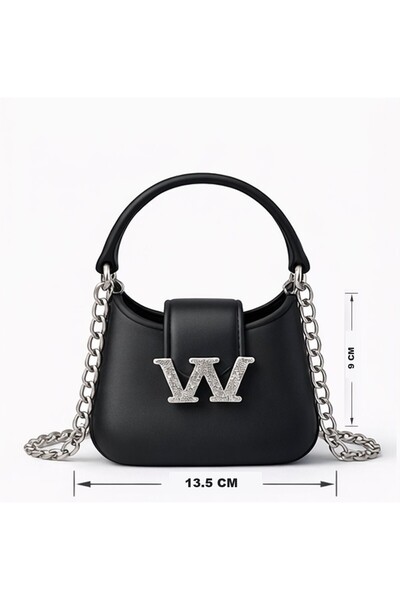 NUR KARACA Bj34051 Stone-Embellished Mini Hand and Crossbody Bag for Women