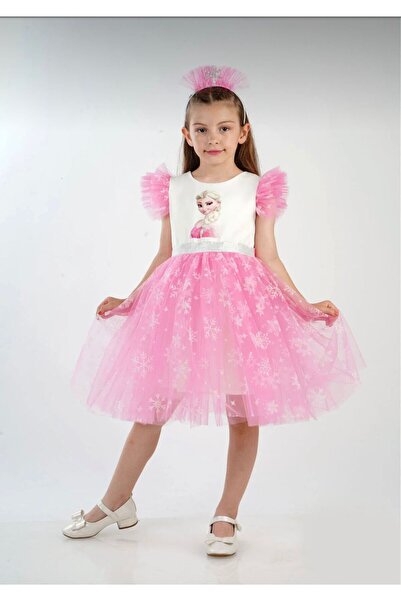 Butik KIZ ÇOCUK BARBİE DESENLİ TÜTÜ DETAYLI ELBİSE