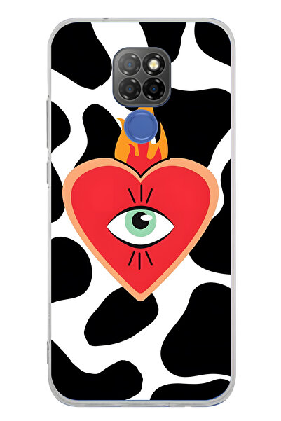 FLAMENKO حافظة هاتف شفافة بنمط قلب متوهج متوافقة مع جهاز General Mobile GM 20