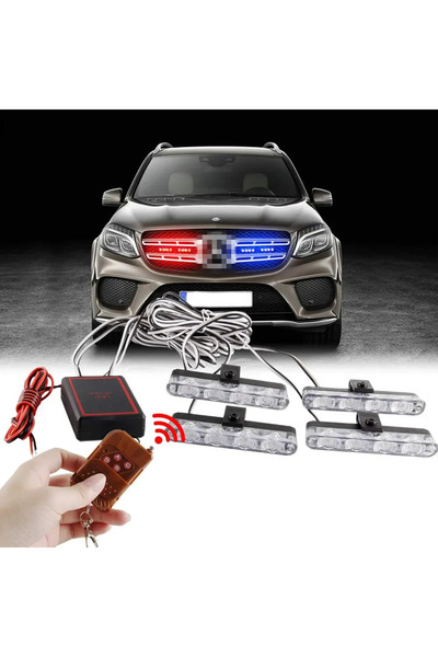 PİNUKS PANJUR ARASI ÇAKAR LAMBA KUMANDALI 4 LÜ KIRMIZI MAVİ 12V ( 002560 ) OT...