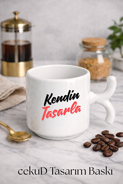 cekud tasarım baskı Kendin Tasarla Özel Baskılı Beyaz Kupa Bardak | Kişiye Öz...