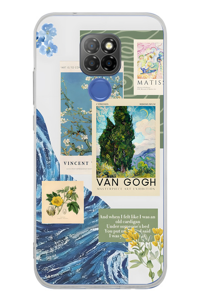 FLAMENKO حافظة هاتف شفافة بنمط فان جوخ متوافقة مع جهاز General Mobile GM 20