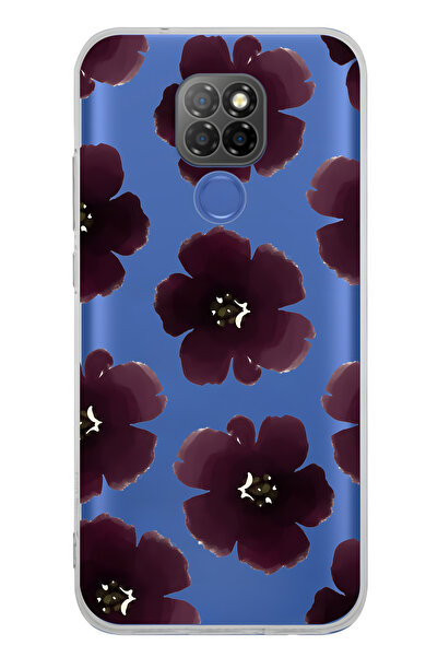 FLAMENKO حافظة هاتف شفافة بنمط زهرة أرجوانية متوافقة مع جهاز General Mobile G...