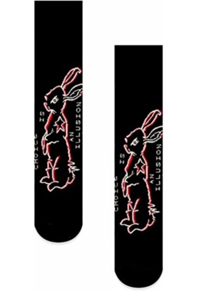 Bidigago Rabbit Patterned Black Socks