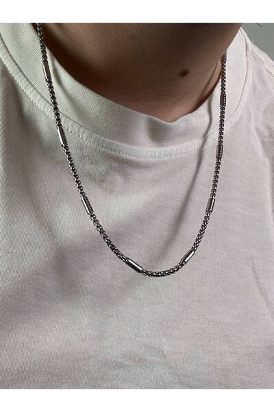 Arvens Men's Silver Stainless Steel Necklace Does Not Lose Color, Does Not Fa...