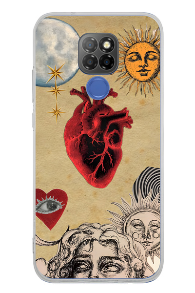 FLAMENKO حافظة هاتف شفافة بنمط الشمس والقلب من جينيرال موبايل GM 20