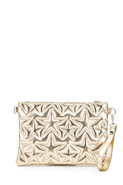 minebag Star Stitched Clutch Star Women's Bag Gold Patent Leather