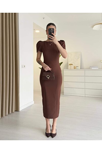 tiamoda ISABEL - Omuz Detaylı Midi Boy Elbise