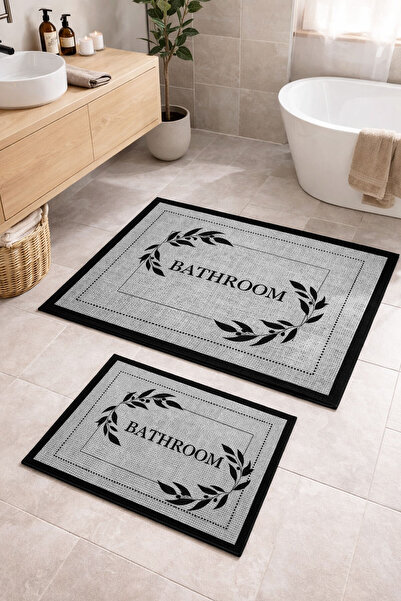 Nihai Ev Ψηφιακό αντιολισθητικό σετ χαλάκι μπάνιου με όψη γιούτας που πλένετα...