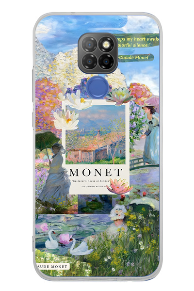 FLAMENKO حافظة هاتف شفافة بنمط Monet Collage متوافقة مع General Mobile GM 20