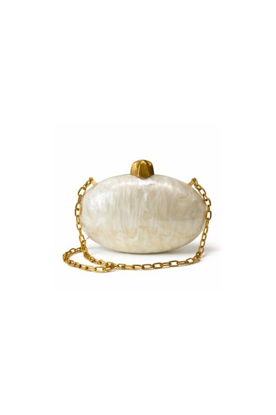 NUR KARACA G5001 Acrylic Marble Patterned Chained Evening Bag 20X13X3Cm