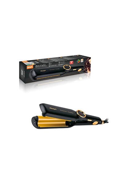 raf Ondulator pentru par, R0411, 35W, placat cu ceramica, 29x6cm, negru-auriu