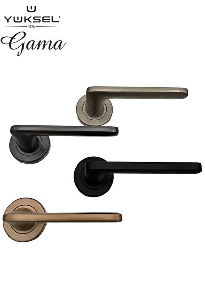 Yüksel GAMA İtalyan Oval Rozetli Antrasit Oda Kapı Kolu ÇİFT YÖN TAKIM