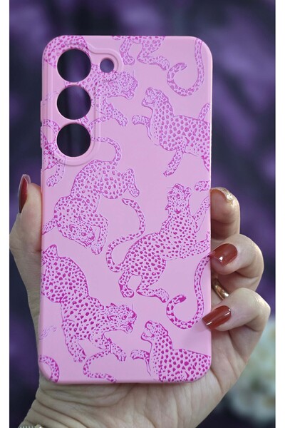 Magic Ring حافظة هاتف سامسونج جالاكسي S23 متوافقة مع نمط الفهد باللون الوردي