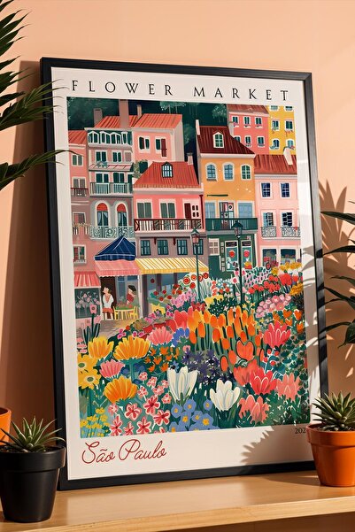 Saturn Sao Paulo Brazil Framed Painting Aesthetic Wall Decor for Travel Lover...