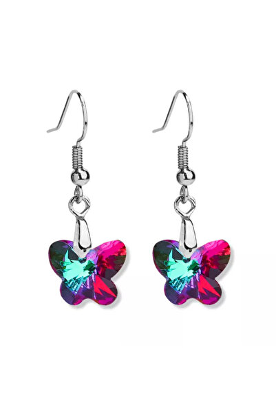 EFAYN.RO Cercei dama, model simfonie fluturi, verde cu mov, EFAYN