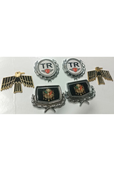 lina oto aksesuar 6 Pieces of Medium-Sized Metal Badges with Tape