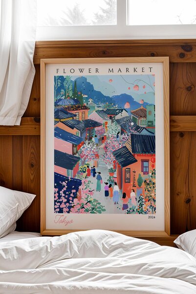 Saturn Tokyo Japan Framed Painting Aesthetic Wall Decor for Travel Lovers for...