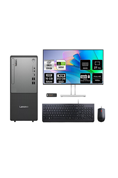LENOVO ThinkCentre Neo 50T G5 i3 13100 16GB 512GB SSD RTX5050/8GB FDOS Masaüs...