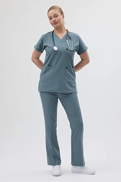 Owlet Medikal Tunic Boy Short Sleeve Bell Bottom Scrubs