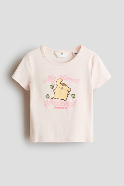 H&M Pamuklu ve Baskı Motifli Üst