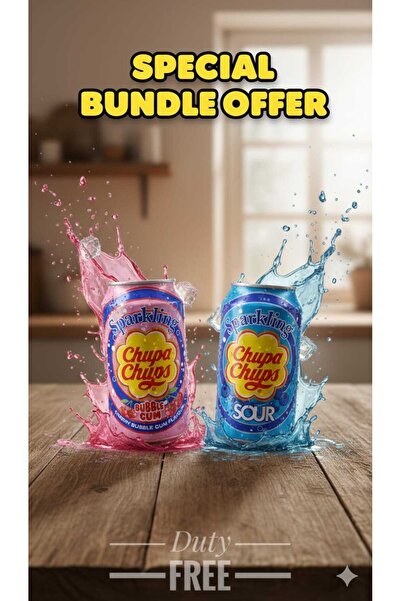 hijazigroup Chupa Chups Sparkling Bubble Gum & Sour 2’li Gazlı İçecek Seti