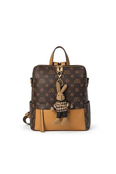NUR KARACA B34110 Mascot Keychain Gift Printed Backpack for Women