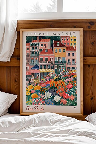 Saturn Sao Paulo Brazil Framed Painting Aesthetic Wall Decor for Travel Lover...