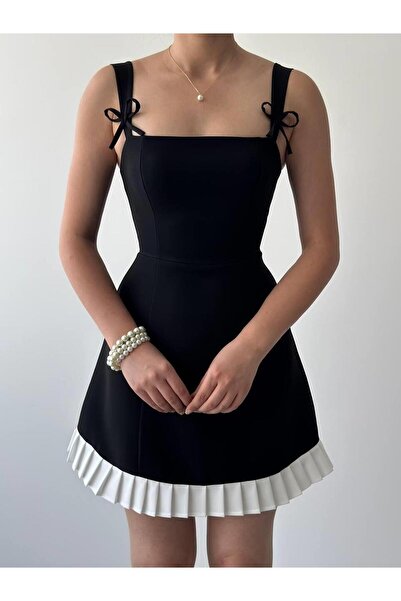 MODALİST Κομψά μαύρα γυναικεία μίνι φορέματα Adelin