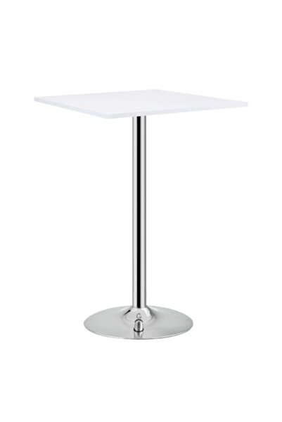 2home Masă de bar pătrată, albă, picior fix, 105 cm