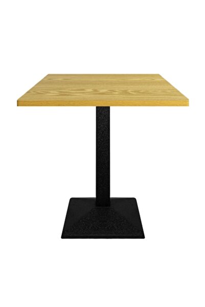 2home Square Dining Table, Nature, Black Leg, 70 cm Top