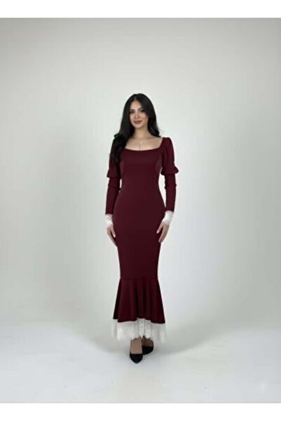 LAVALLEESHOP فستان مخمل اطراف كلفه