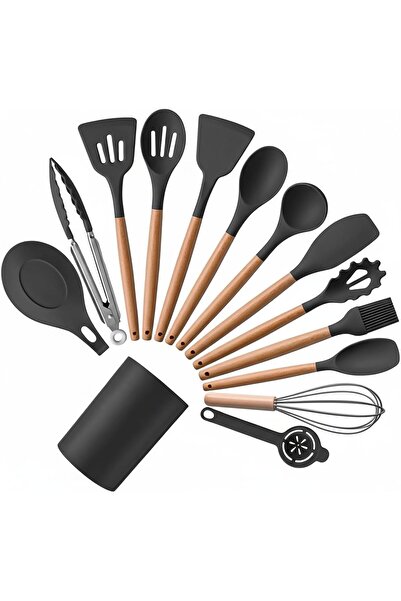 Generic 12-Pcs Silicone Kitchen Utensils Set with Holder, Heat-Resistant, BPA...