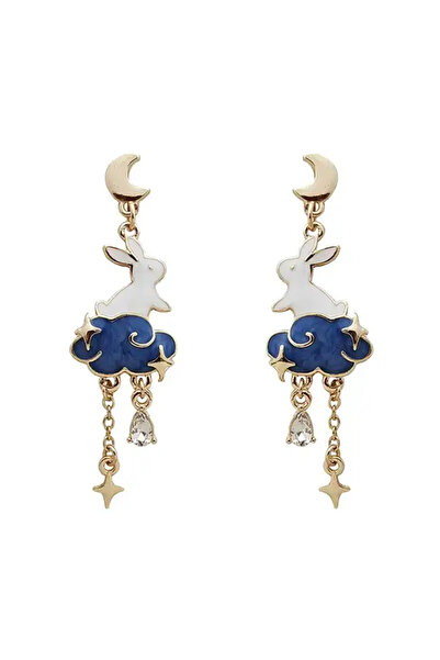 EFAYN.RO Women's earrings, model with bunnies on fluffy clouds, accessorized ...